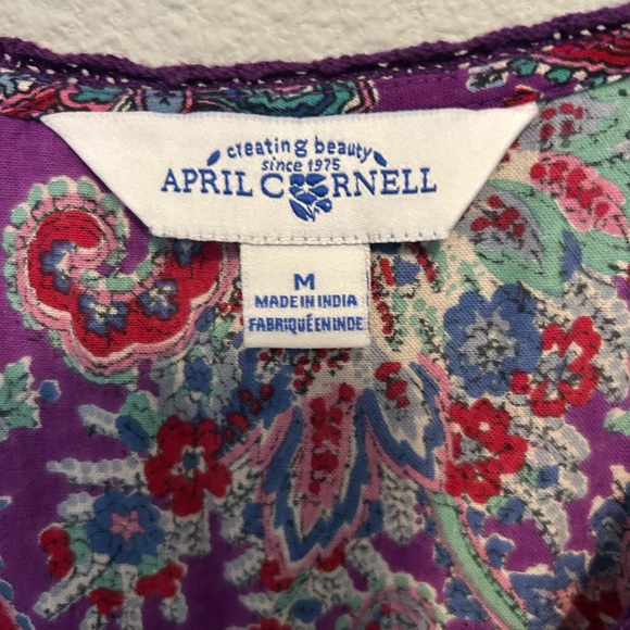 April Cornell purple paisley print sleeveless dress size medium - Picture 5 of 7